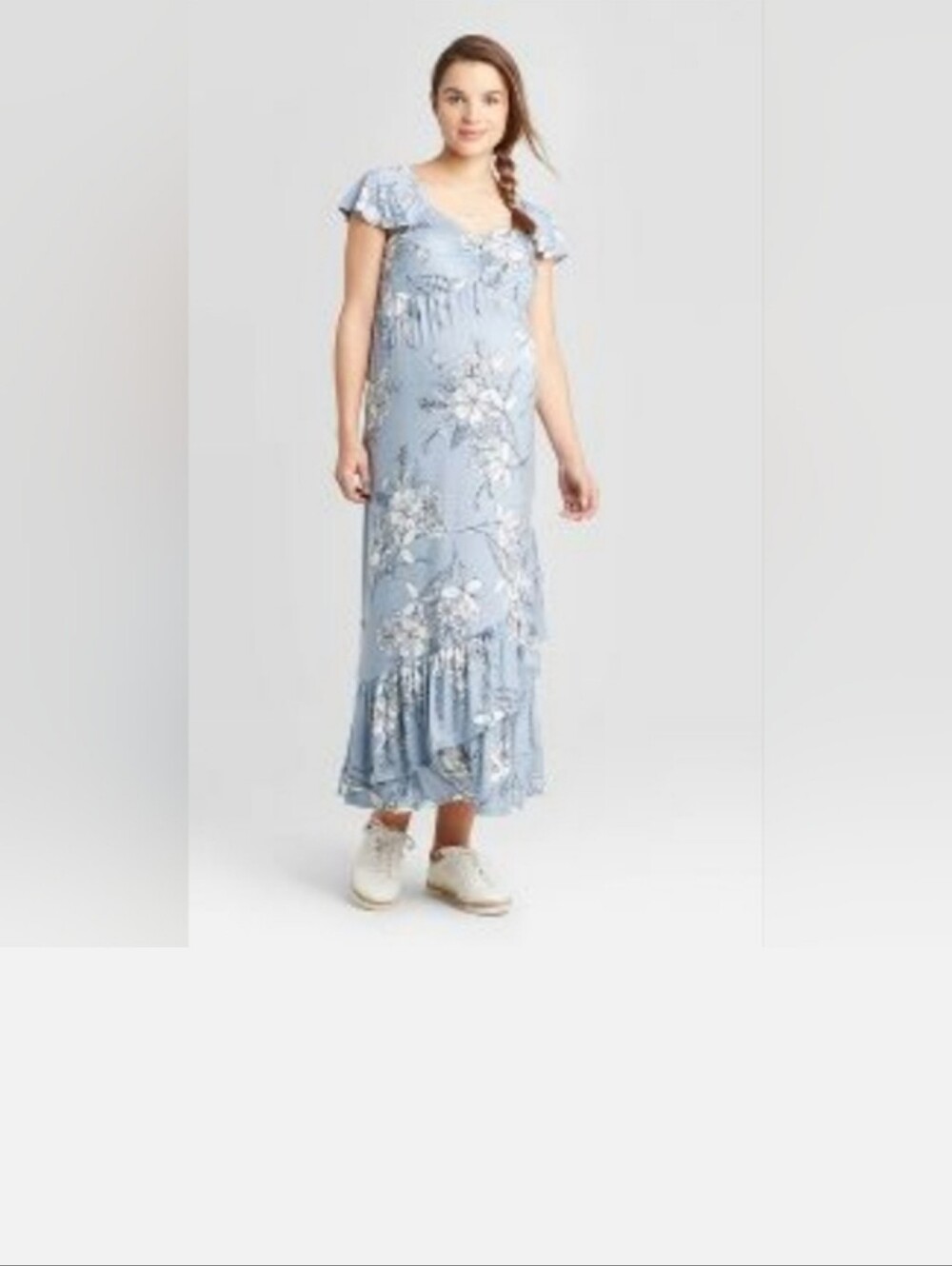 Isabel Maternity by Ingrid & Isabel Light Blue Floral Maxi Dress